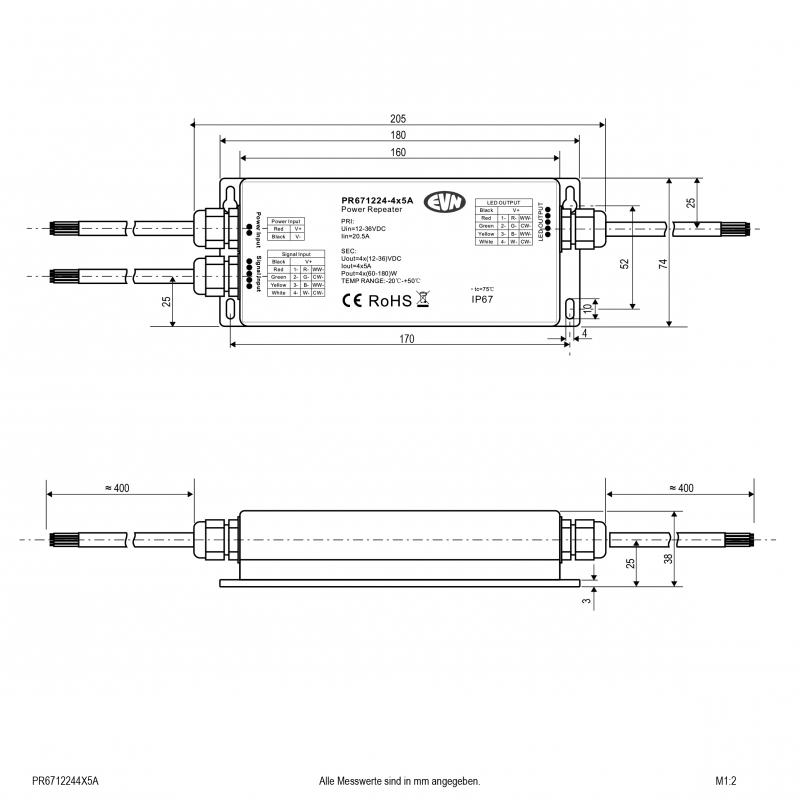 EVN Power-Repeater für LED-Dimmer und Controller PR6712244X5A