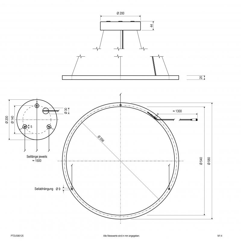 EVN LED Pendelleuchte mit CCT Switch PTDU580125
