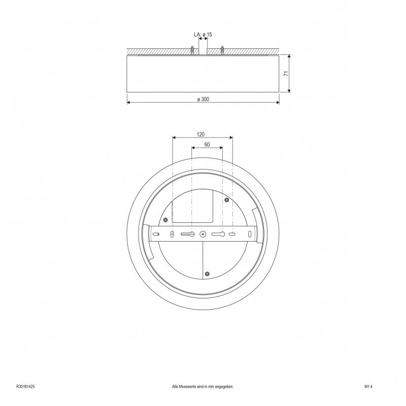 EVN LED Anbauleuchte mit einstellbarer Farbtemperatur R30181425