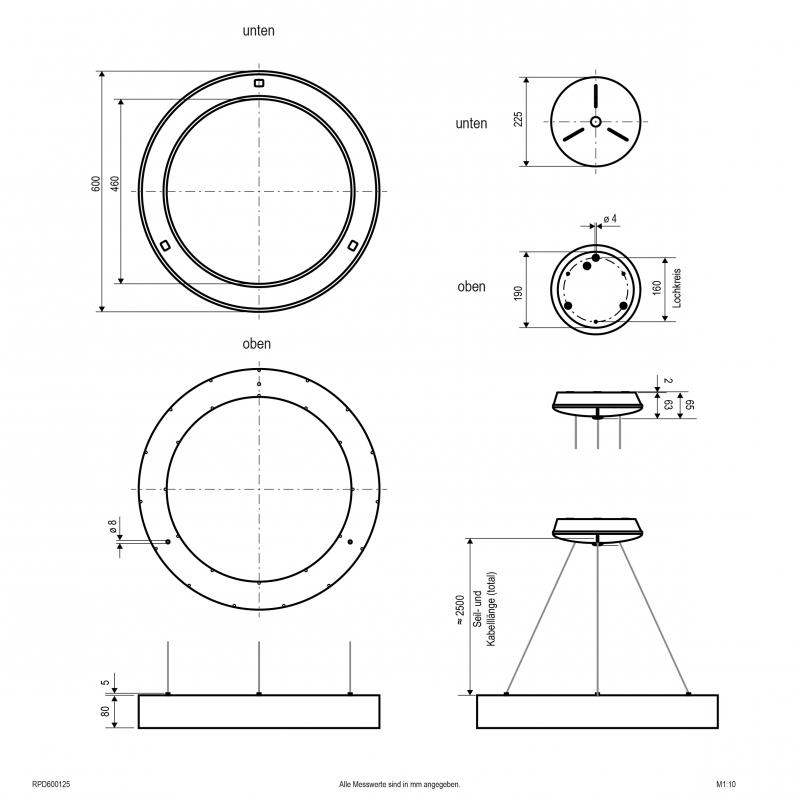 EVN LED Pendelleuchte mit CCT Switch RPD600125