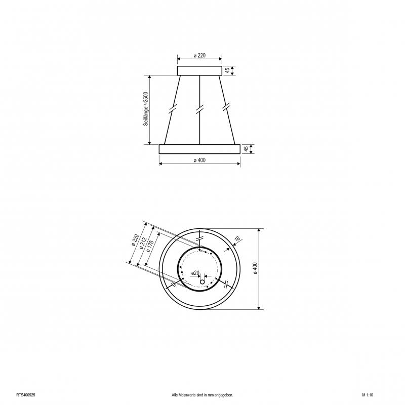 EVN LED Pendelleuchte mit CCT Switch RTS400925