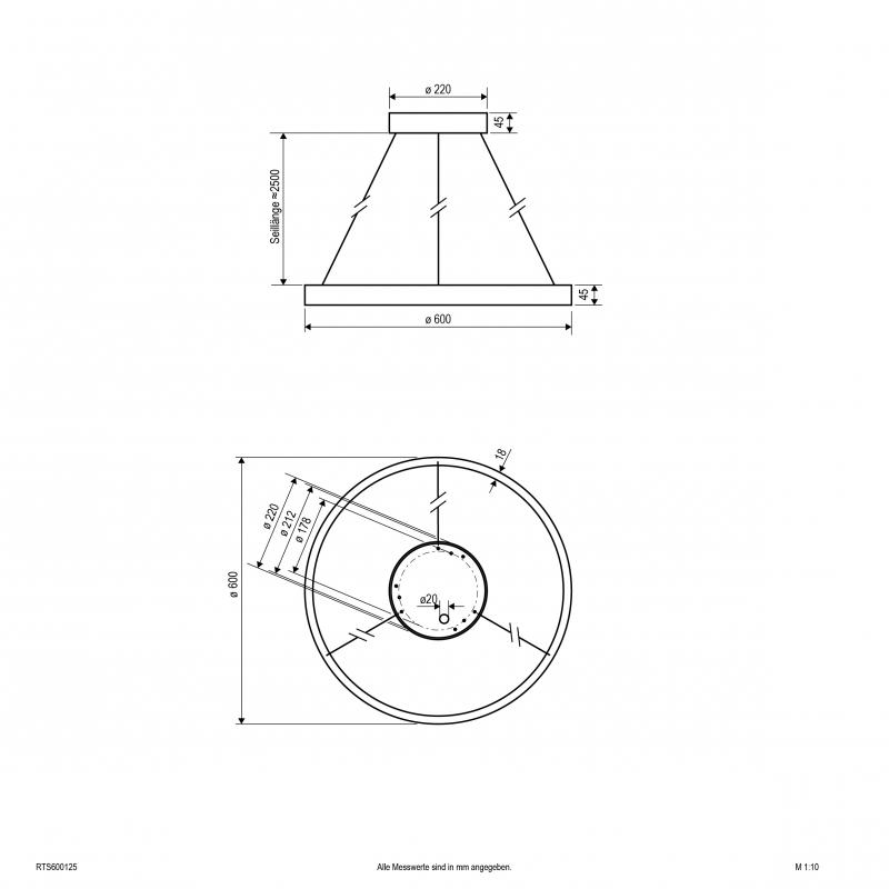 EVN LED Pendelleuchte mit CCT Switch RTS600125