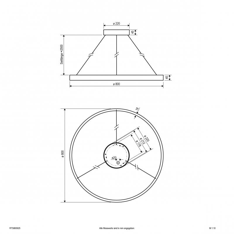 EVN LED Pendelleuchte mit CCT Switch RTS800925