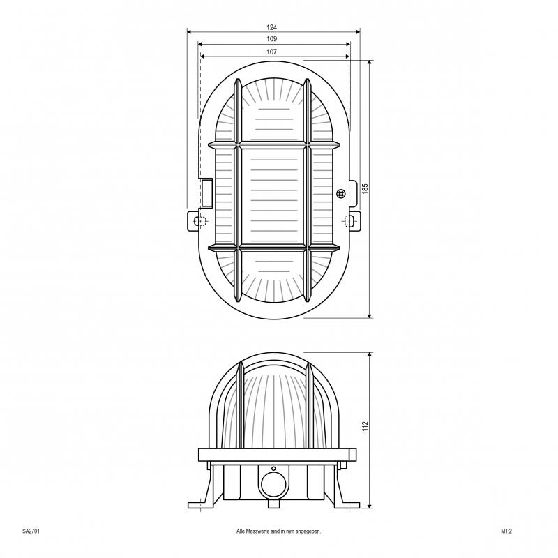 EVN Ovale Anbauleuchte, E27, IP54 SA2701