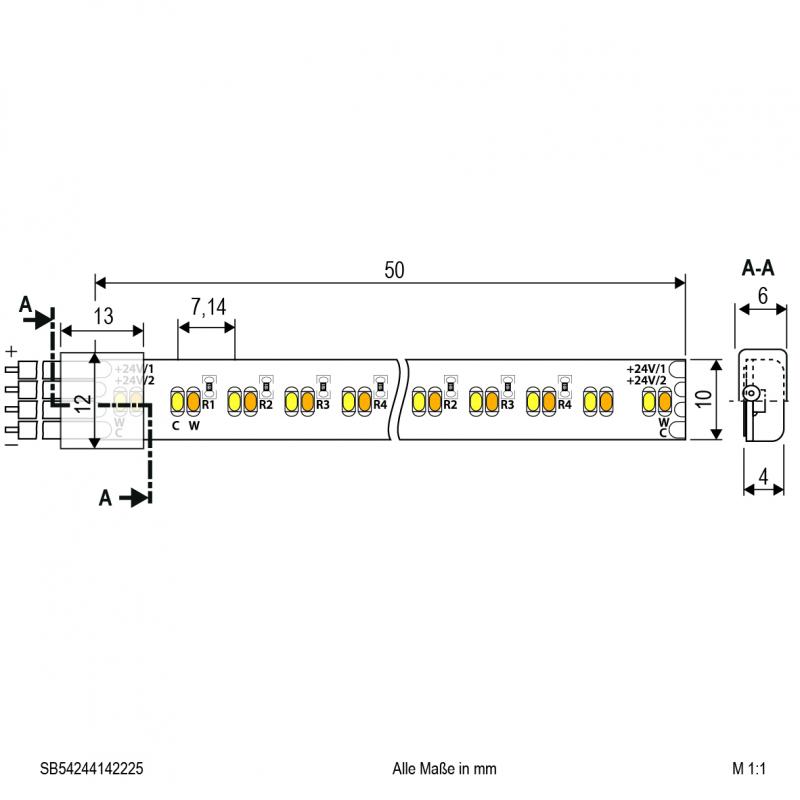 EVN Niedervolt LED-Strip, IP54, mit CCT- und Power-Switch SB54244142225
