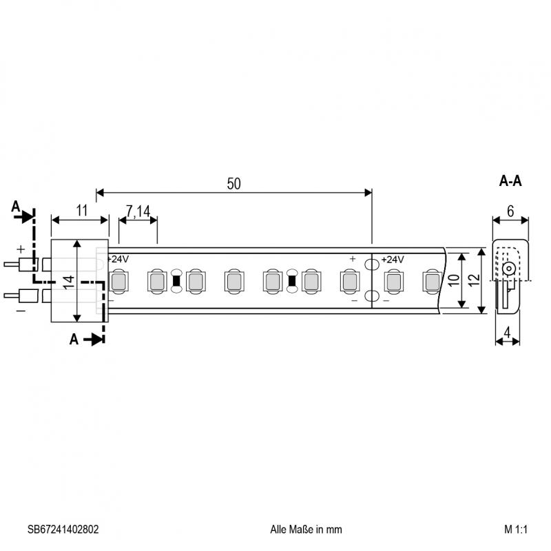 EVN Niedervolt LED-Strip, IP67, kürzbar SB67241402802
