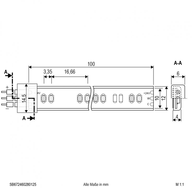 EVN Niedervolt LED-Strip, IP67, kürzbar SB672460280125