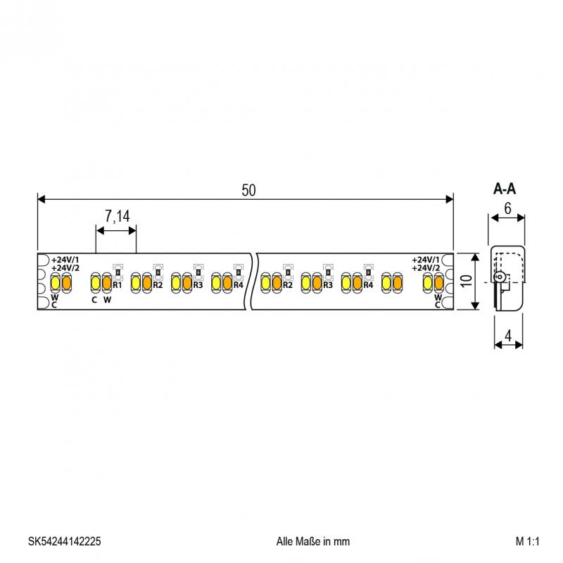 EVN Niedervolt LED-Strip, IP54, mit CCT- und Power-Switch, konfektionierbar SK54244142225