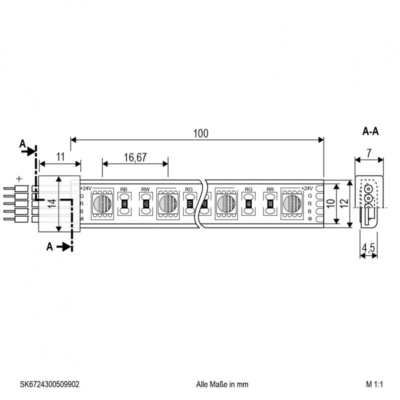 EVN Niedervolt LED-Strip, IP67, konfektionierbar SK6724150509902