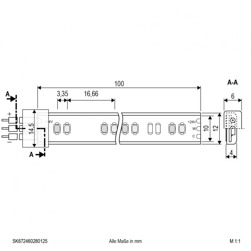 EVN Niedervolt LED-Strip, IP67, konfektionierbar SK672460280125