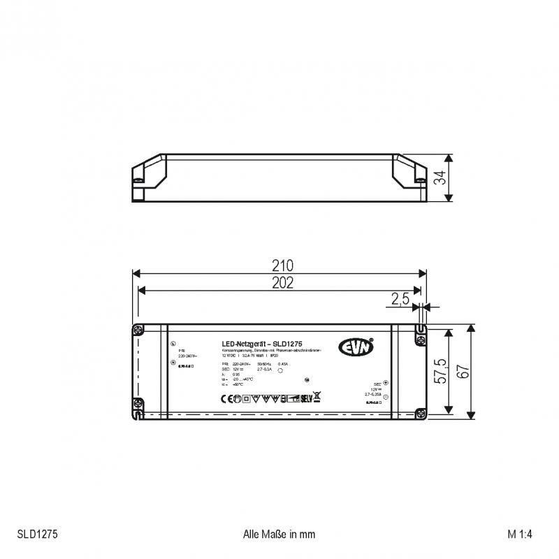 EVN 12V/DC LED-Netzgerät, dimmbar SLD1275