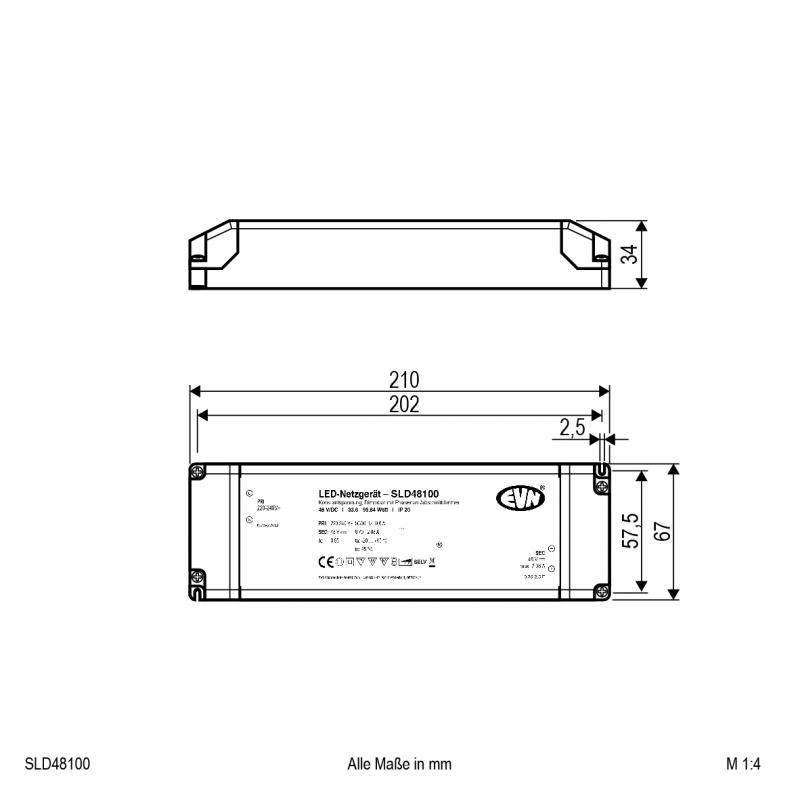 EVN 48V/DC LED-Netzgerät, dimmbar SLD48100