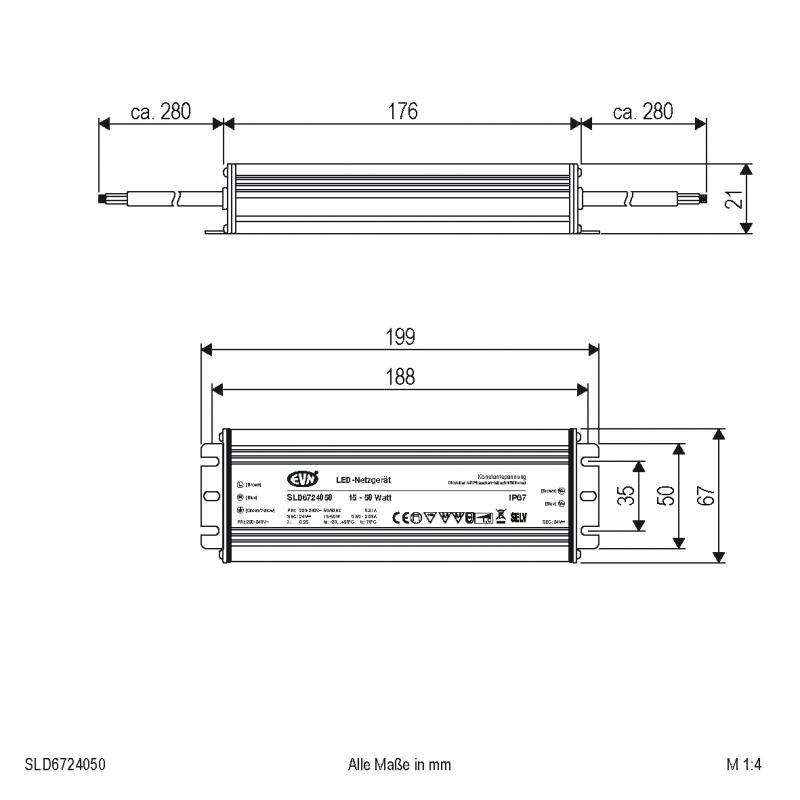 EVN 24V/DC LED-Netzgerät, dimmbar SLD6724050