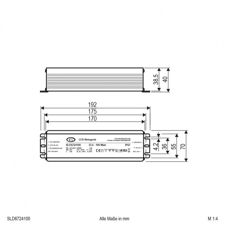 EVN 24V/DC LED-Netzgerät, dimmbar SLD6724100