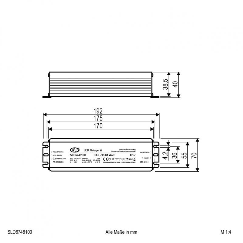EVN 48V/DC LED-Netzgerät, dimmbar SLD6748100