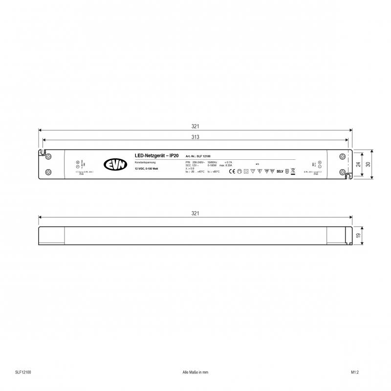 EVN 12V/DC LED-Netzgerät SLF12100