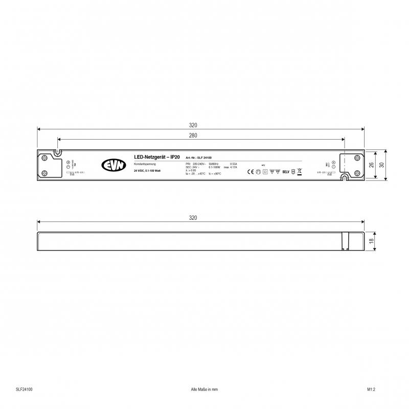 EVN 24V/DC LED-Netzgerät SLF24100