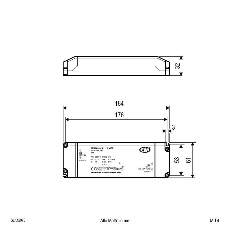 EVN 12V/DC LED-Netzgerät SLK12075