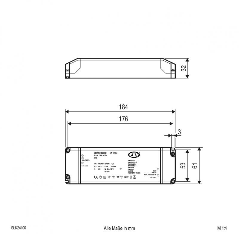 EVN 24V/DC LED-Netzgerät SLK24100