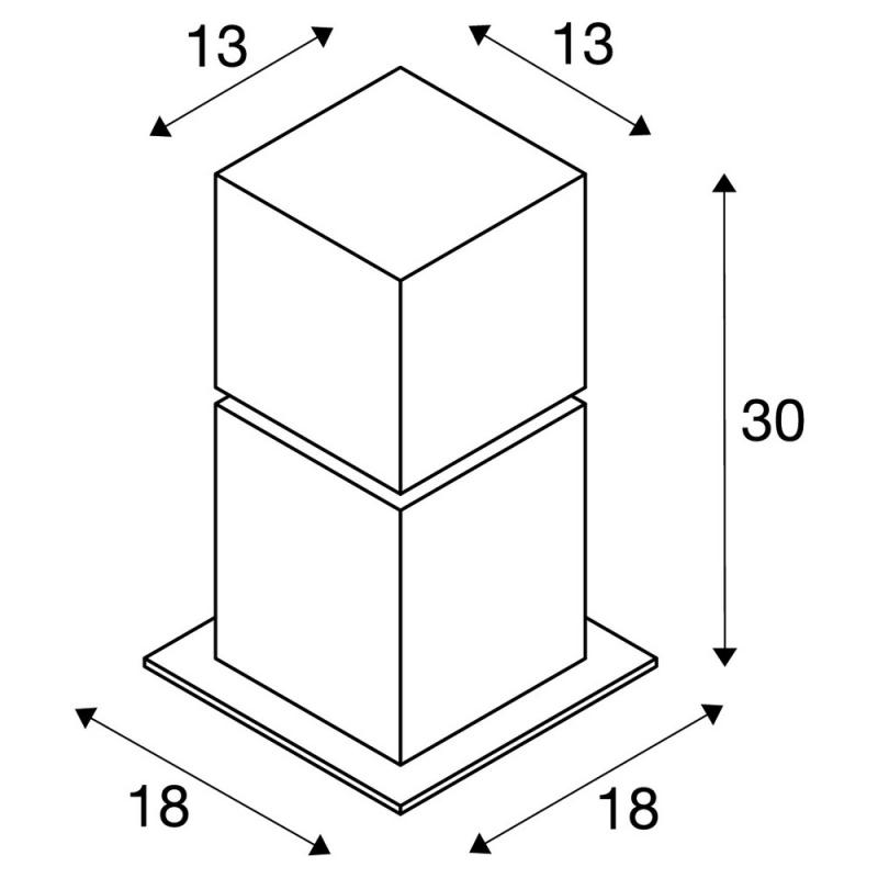 SLV 1000344 SQUARE POLE 30cm hohe Wegeleuchte Aluminium gebürstet IP44