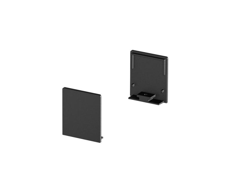 SLV 1000564 GRAZIA 20 Endkappe für GRAZIA Aufbauprofil flach, 2 Stk., hohe Ausführung, schwarz