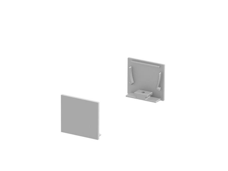 SLV 1000565 GRAZIA 20 Endkappe für GRAZIA Aufbauprofil standard, 2 Stk., flache Ausführung, alu
