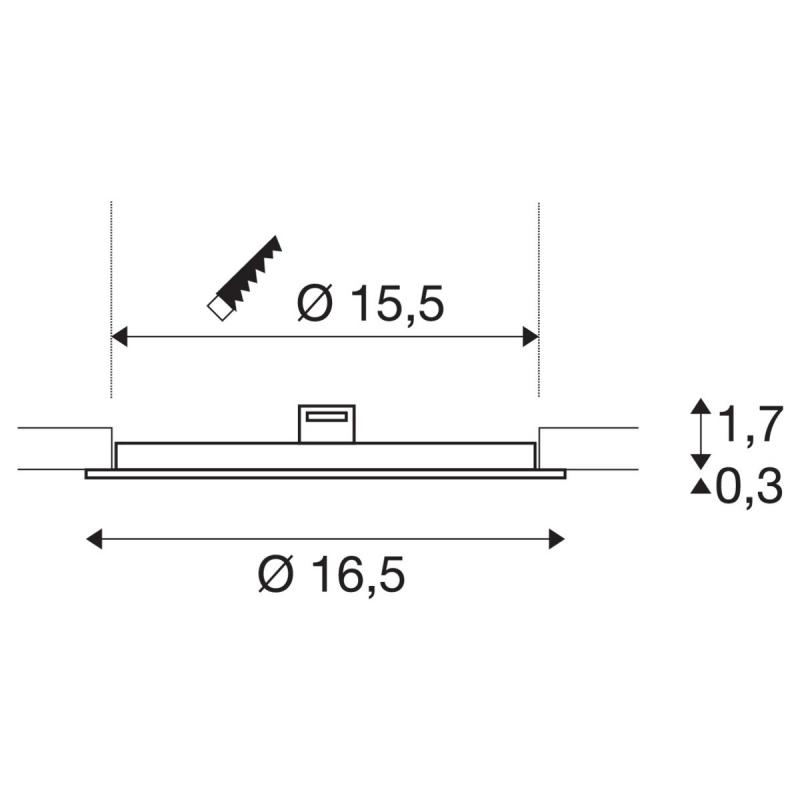 SLV 1004695 SENSER 18 DL Indoor LED Deckeneinbauleuchte rund weiß 4000K