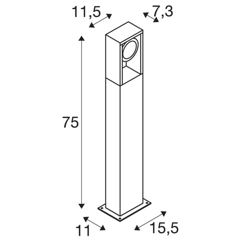 SLV 1004750 ESKINA FRAME 75cm Wegeleuchte drehbarer Kopf anthrazit umschaltbare Farbtemperatur