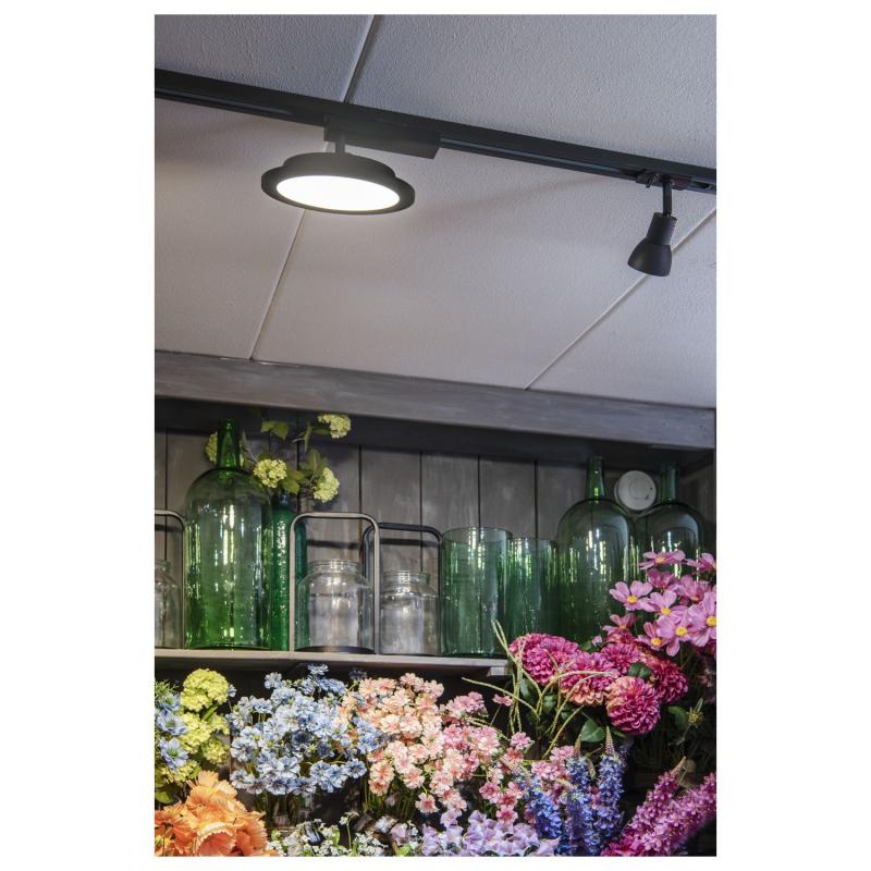 SLV 1004935 PANEL TRACK round 200mm 1 Phasen Spot schwarz 18W 3000K