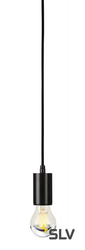 SLV 132690 FITU, Pendelleuchte, A60, rund, schwarz, 5m Kabel mit offenem Kabelende, max. 60W