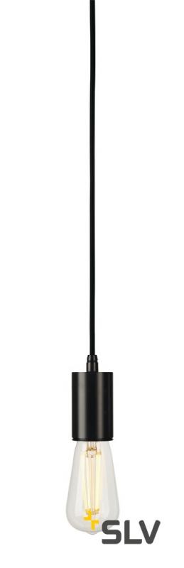 SLV 132690 FITU, Pendelleuchte, A60, rund, schwarz, 5m Kabel mit offenem Kabelende, max. 60W