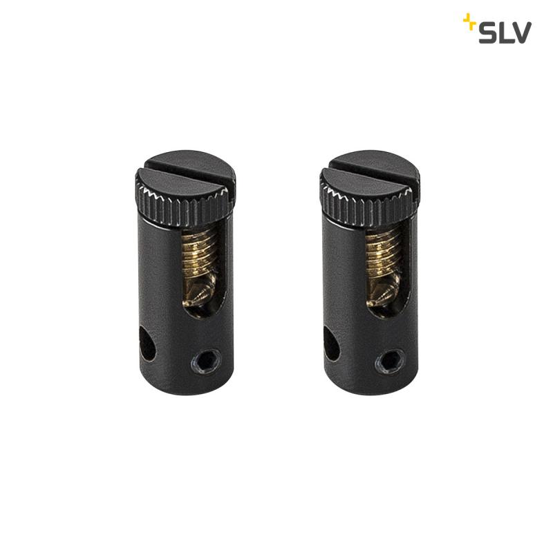 SLV 186350 EINSPEISER, für TENSEO Niedervolt-Seilsystem, schwarz, 2 Stück