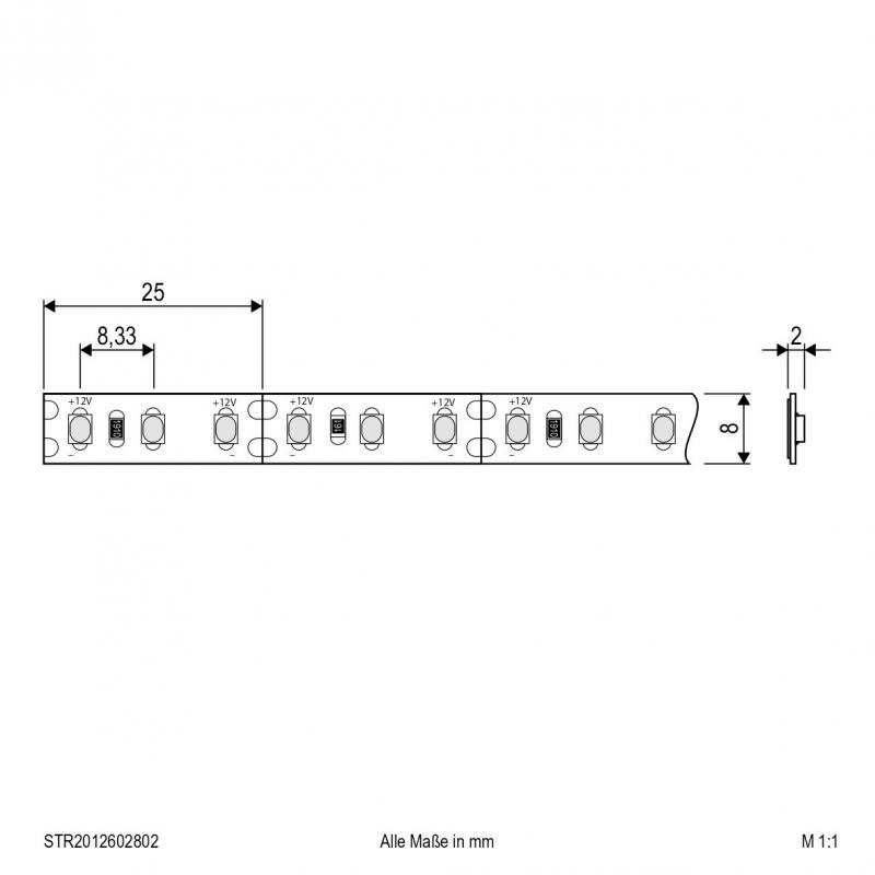 EVN Niedervolt LED-Strip, IP20, kürzbar STR2012602802