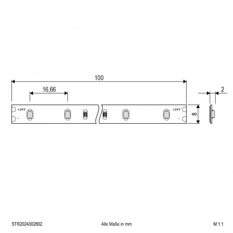 EVN Niedervolt LED-Strip, IP20, kürzbar STR2024302802