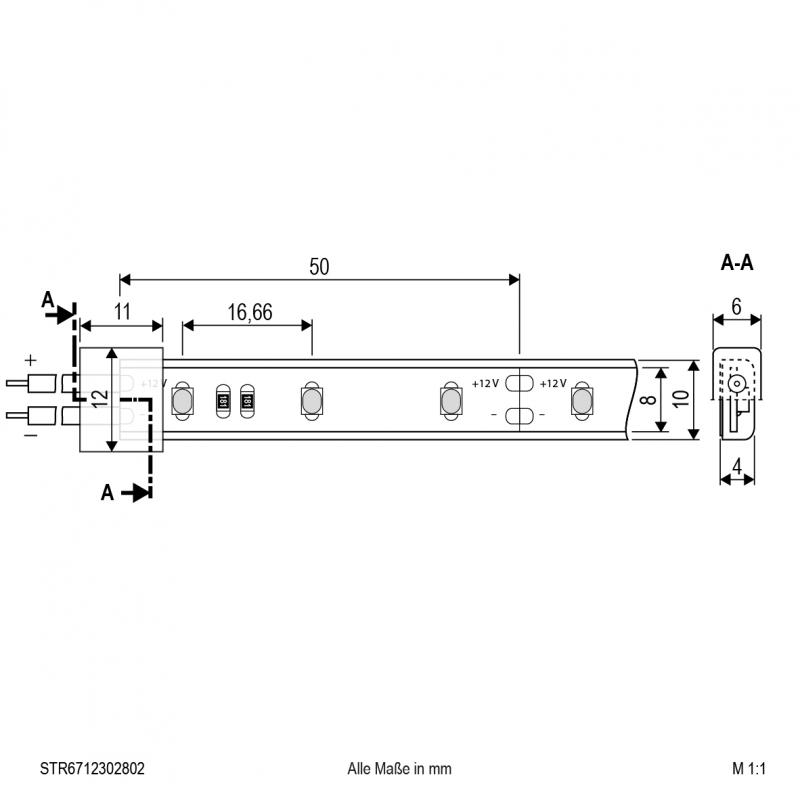 EVN Niedervolt LED-Strip, IP67, kürzbar STR6712302802