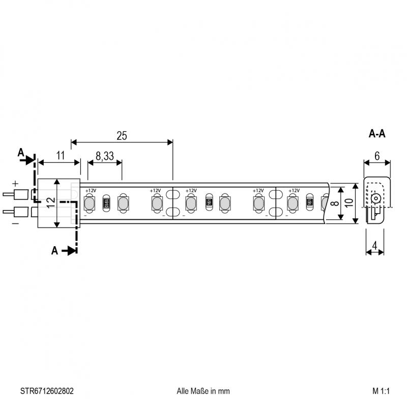 EVN Niedervolt LED-Strip, IP67, kürzbar STR6712602802
