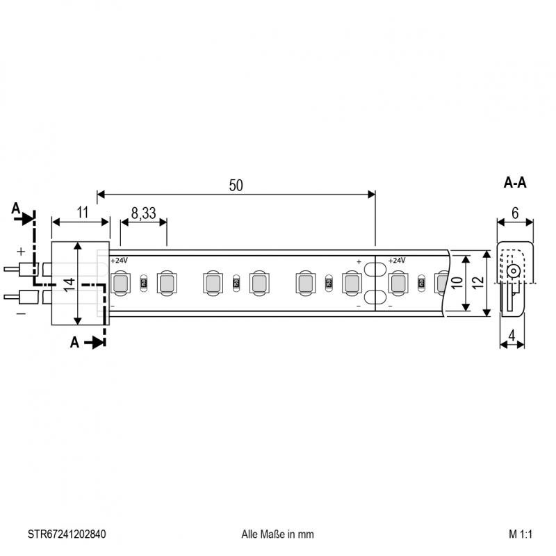 EVN Niedervolt LED-Strip, IP67, kürzbar STR67241202840