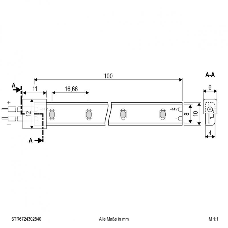 EVN Niedervolt LED-Strip, IP67, kürzbar STR6724302840