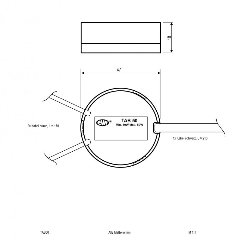 EVN Eletronischer Halogen-Trafo, 12V/AC TAB50