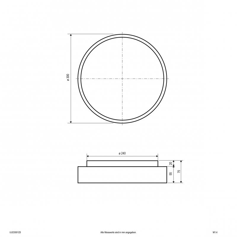 EVN LED Deckenanbauleuchte mit direktem und indirektem Lichtanteil UUD300125