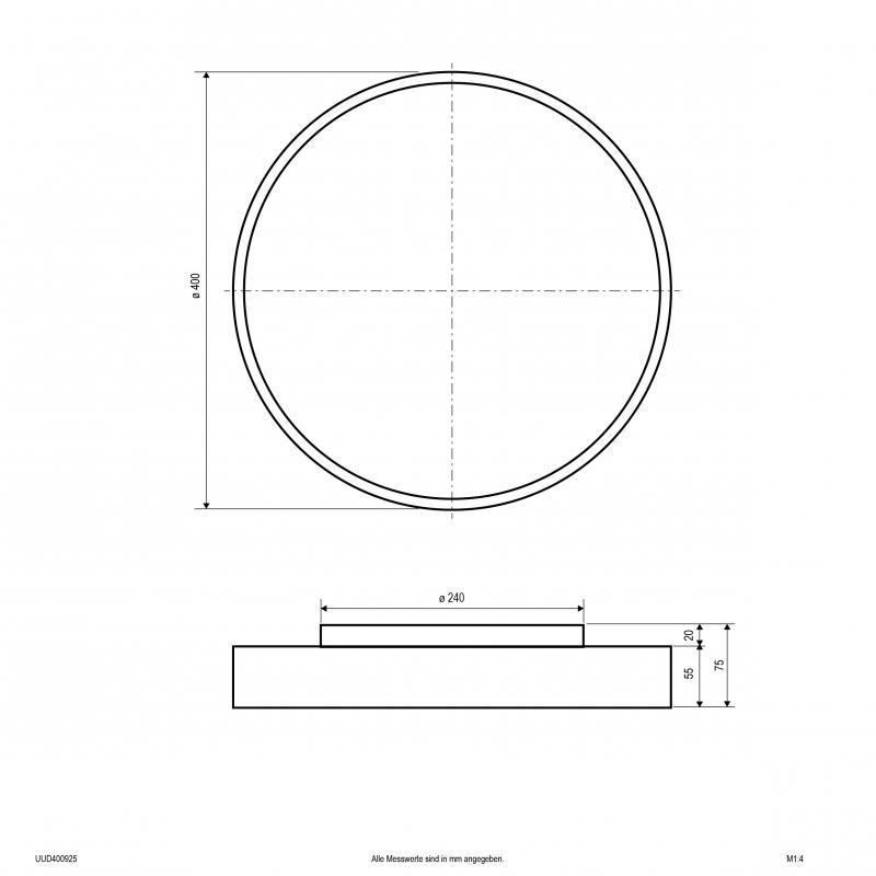 EVN LED Deckenanbauleuchte mit direktem und indirektem Lichtanteil UUD400925