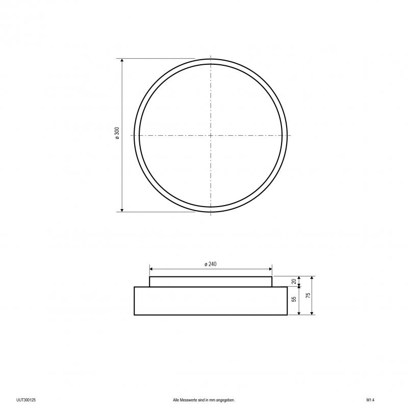 EVN LED Deckenanbauleuchte mit direktem und indirektem Lichtanteil UUT300125