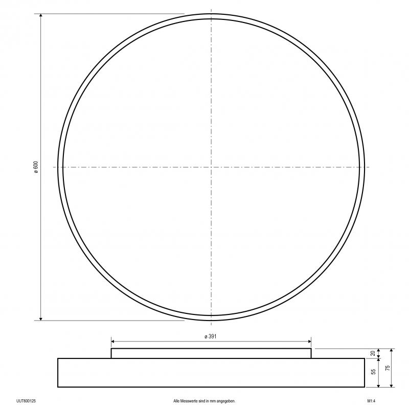 EVN LED Deckenanbauleuchte mit direktem und indirektem Lichtanteil UUT600125