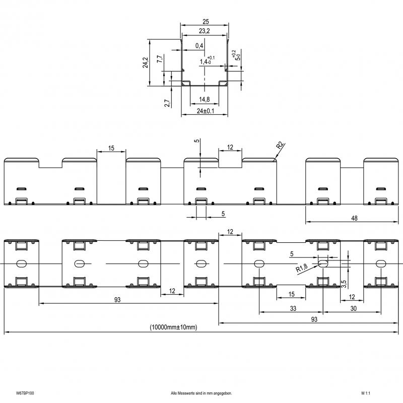 EVN Alu-Profil biegbar für LED-Wallwasher Unicolor W67BP100