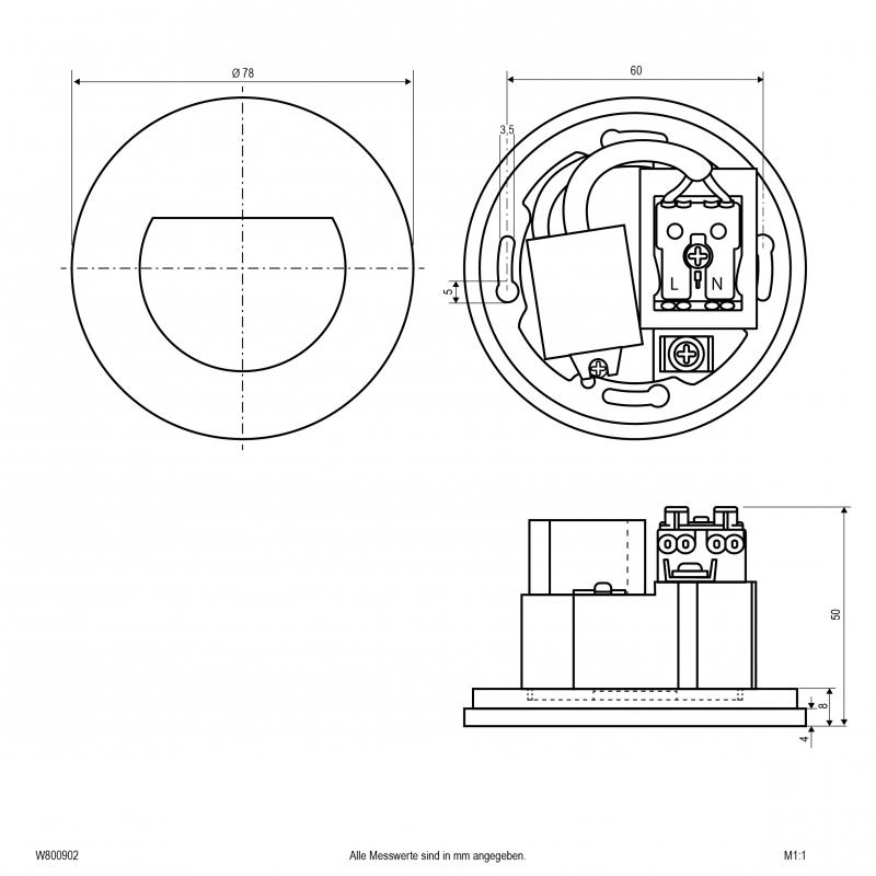 EVN LED Wandeinbauleuchte, IP20 W800902