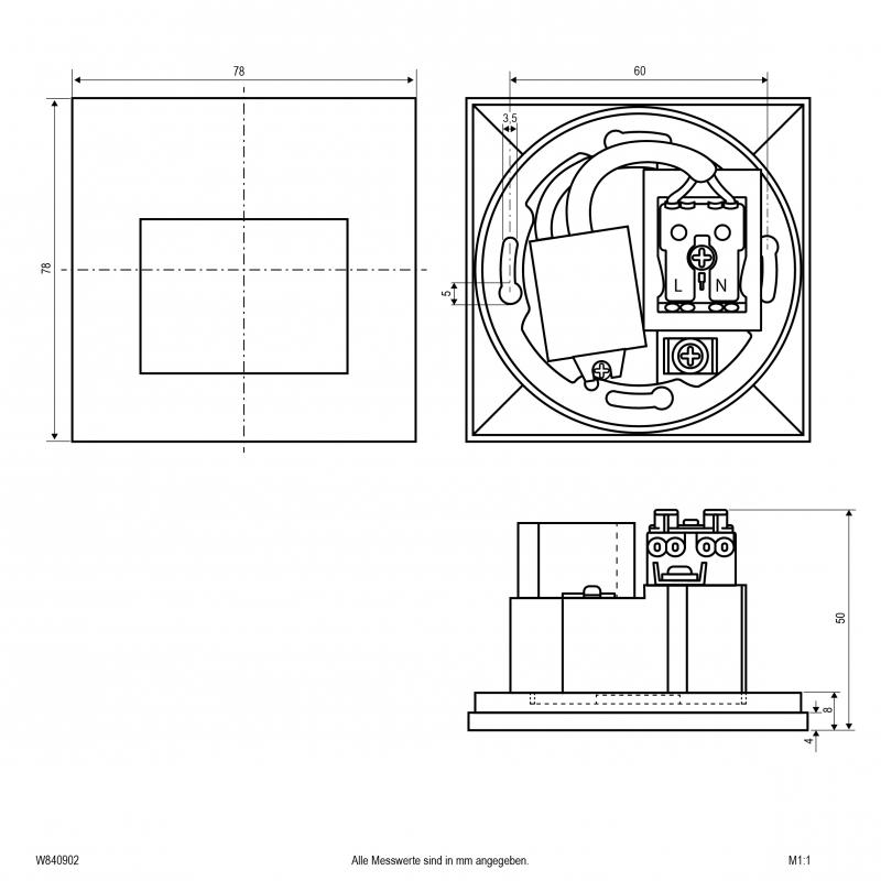 EVN LED Wandeinbauleuchte, IP20 W840902