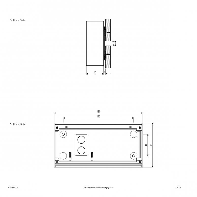 EVN LED Wandanbauleuchte, IP20 WA20080125