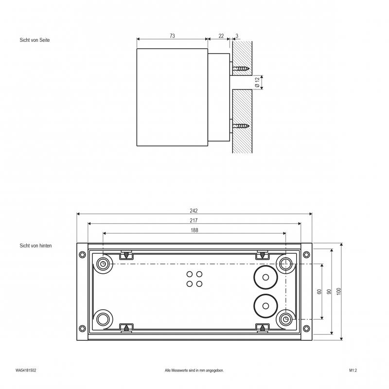 EVN LED-Wandleuchte, Lichtaustritt verstellbar, IP54 WA54181502