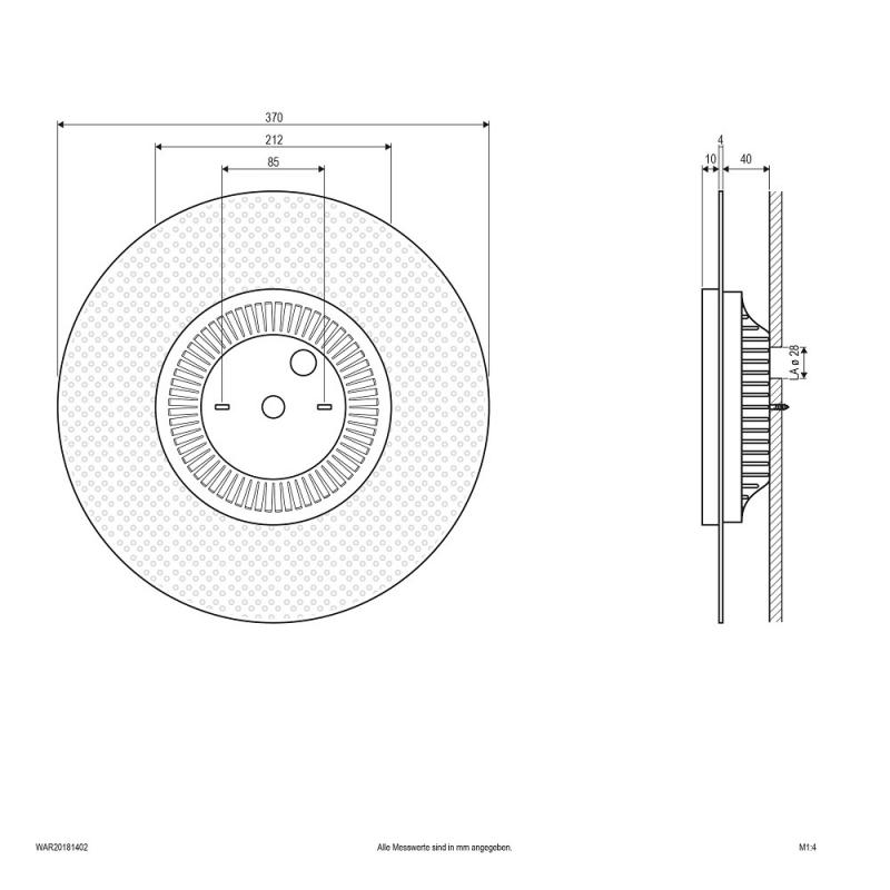 EVN Helle LED Wandinnenleuchte rund IP20 18W 3000K mit warmweißem Licht