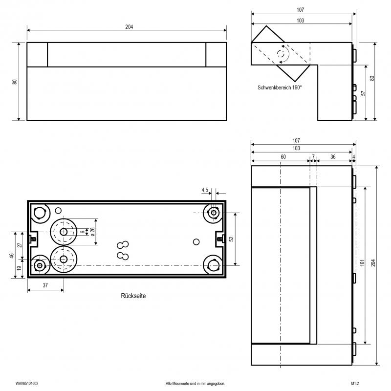 EVN LED Wandanbauleuchte, IP65 WAV65101602